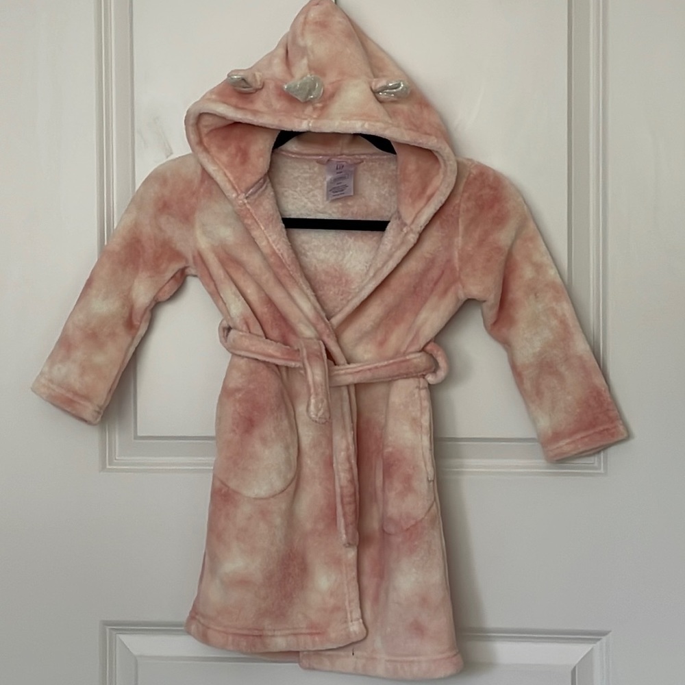 Gap Kids Pink Tie Dye Unicorn Robe 4 years